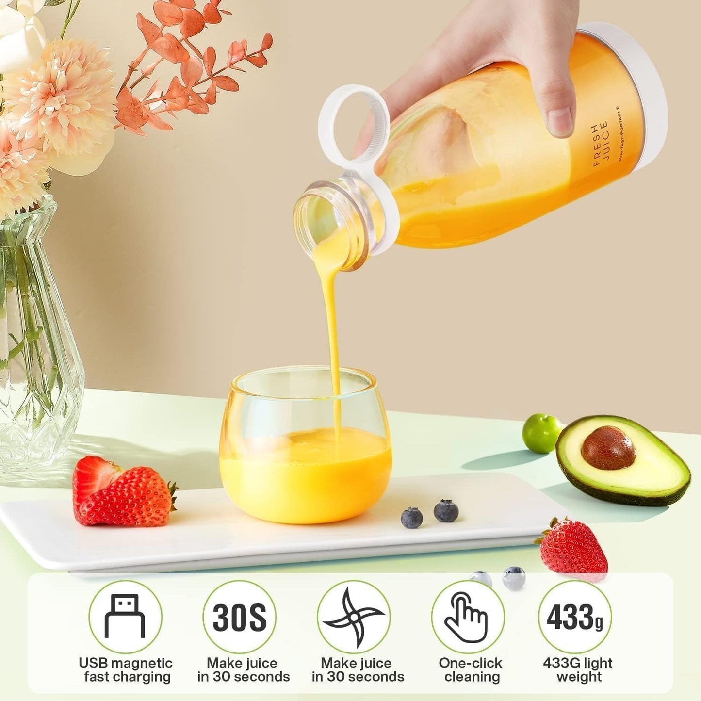 Traveller Portable Mini Juice Blender 2.0 🥤🔋